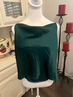 Oh Polly Emerald Green Satin Cowl Neck Camisole